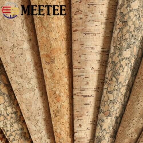 Meetee 90X137cm 0.5mm Thick Natural Cork Leather Fabric DIY Bags Shoes Luggage Handmade Craft Wood Grain Decor Material Supply