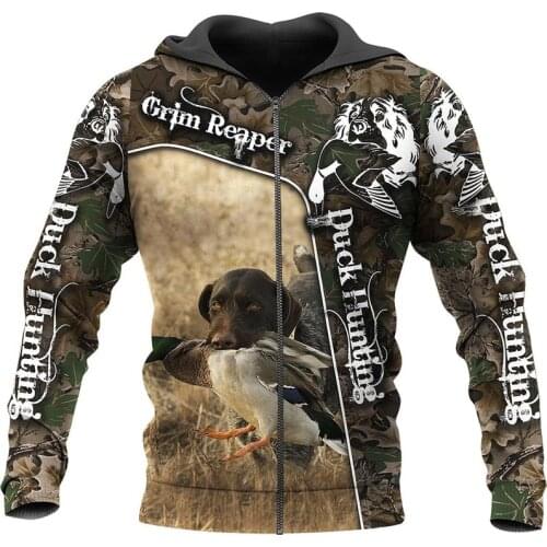 Fashion Personalized Clothing Duck Hunting Camo 3D Printed Zip Jacket Sweatshirt Hoodies Men Women Casual Sportswear