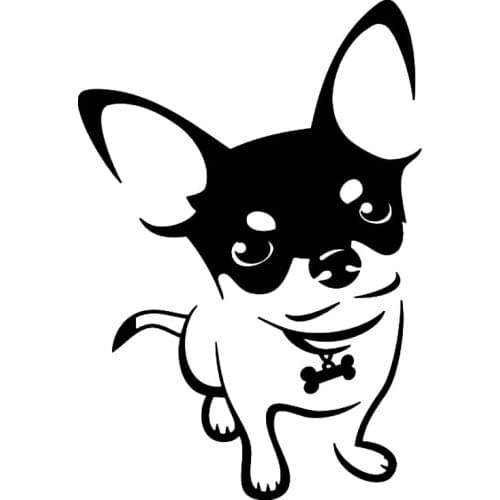 Fashion Cover Scratch Chihuahua Personality Body Decal PVC Creative Waterproof Sunscreen Car Motorcycle Sticker 13CM*13CM