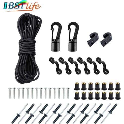 Marine Products Expanded Deck Rigging Kit Accessory Elastic Rope Bungee Nylon C and J Buckle for Kayaks Canoes Boat Accessories