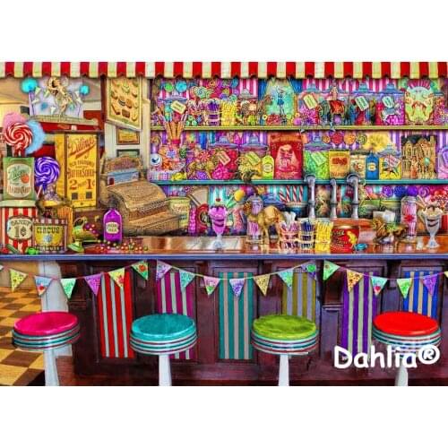 Colorful Candy House abstract Handmade Needlework Embroidery DIY Cross Stitch Kits Crafts 14CT Unprinted Home decor wall Art