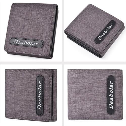 New Style Mens Canvas Wallet Short Horizontal Multi-card Pocket Wallet Multi-function Credit Card Change Wallet
