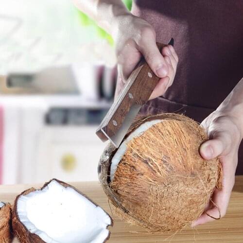 Coconut Opener Fruit Opener Double Ended Coconut Cutter With Wooden Handle Coconut Opener Kitchen Gadget Opener Tool