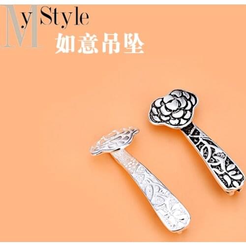 Necklace retro pendant S925 Sterling Silver Necklace Bracelet Ruyi pendant pendant pendant jewelry DIY accessories