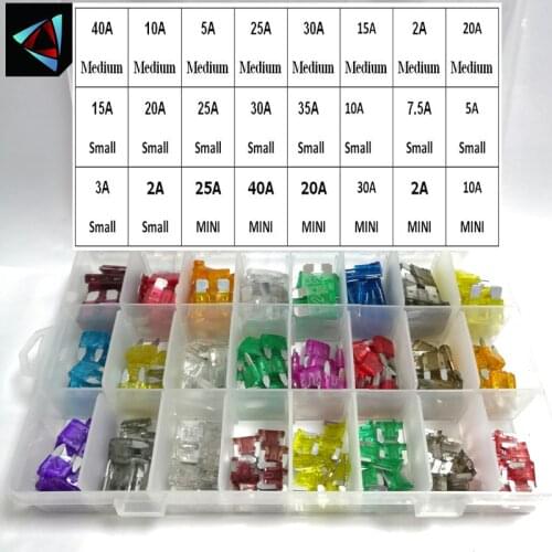 272PCS Car Fuses 2A 3A 5A 7.5A 10A 15A 20A 25A 30A 35A 40A Amp with Box Clip Assortment Auto Blade Type Fuse Set Truck