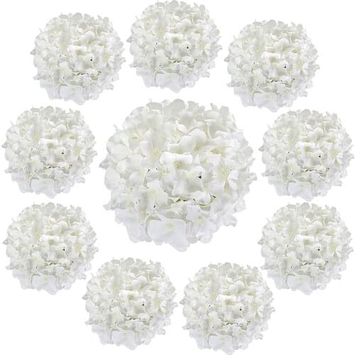 Silk Artificial Hydrangea Flowers 54 Petals Silk Hydrangeas with Stem for Flower Arrangement Table Decor Wedding Home Decoration