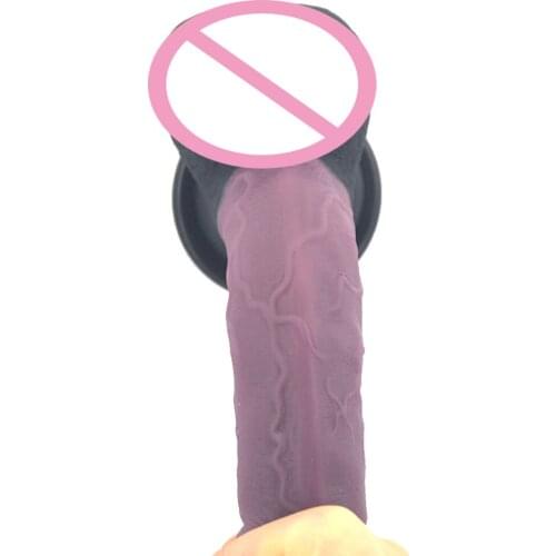 Silicone Realistic Dildo 2018 New Stitching Color Penis Suction Cup Black Purple Sex Toys For Women Masturbator Sex Shop