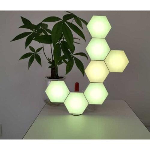 LED Night Light DIY Creative Geometry Assembly Smart Bluetooth APP Control Hexagonal Quantum Lights Wall Decoration Smart Lamps
