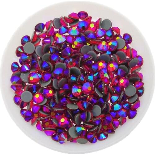 TopStone Hot Fix Rhinestones Colors AB FlatBack Glass SS16 SS20 Crystal Iron On Stones For Clothing Dress Making