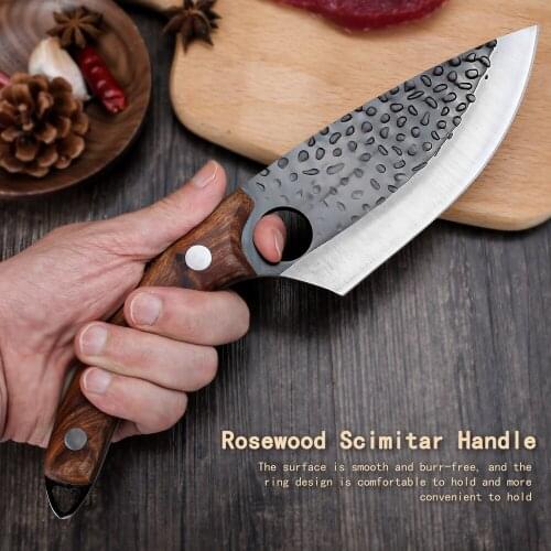 XYj Hunting Boning Knife 6-inch Vegetable Meat Cleaver 4Cr13 Stainless Steel Butcher Knives Serbian Chef Knife Full Tang Hnadle