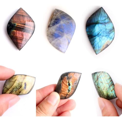 1Pc 2-4cm High Quality Multicoloured Rare Purple Flash Labradorite Freeform Green Gift Mineral Specimen Cabochon Gemstone