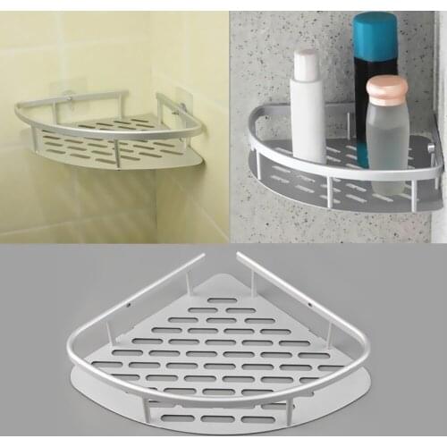 1pc New Aluminum Triangle Basket Corner Storage Rack Aluminium Plate Bathroom Storage Shelf Bathroom Tripod Pendant