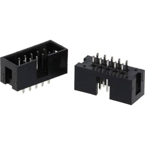 10 Pcs DC3 10 Pin 2x5 Pin Double Row 2.54mm Pitch Straight Pin Male IDC Box Header Connector