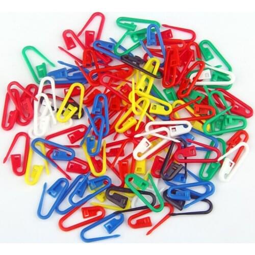 100Pcs Color Plastic Small Safety Pins Locking Stitch Marker Lock Pins Needle Clip Marker for Knitting Gehaakte Decor DIY Craft