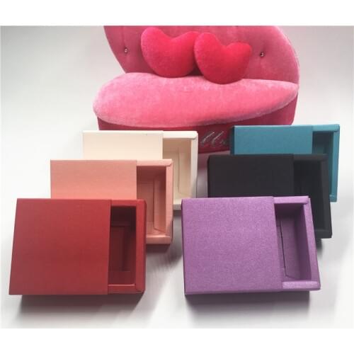 12Pcs/lot Colorful Handmade Paper Drawer Pull Push Jewelry Boxes 6.2x6.2x2.3cm For Display Packaging Candy Macaron Cake Pendants