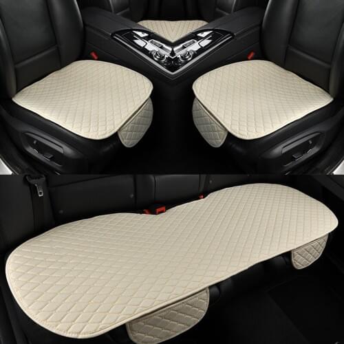 5 Seats 3piece/Set Car Seat Cover Linen Fabri Front Rear Flax Cushion Breathable Protector Mat Pad Four Season Auto Accessories