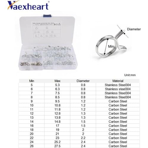 70Pc Spring Steel Clip Pipe Fuel Hose Air Tube Clamp Fastener Φ6-Φ18 Set Kits