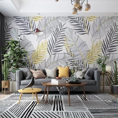 Bacaz Custom Banana Leaf Wallpaper Print Palm Tropical Rain Forest Plant Sticker Background Mural Home Decor 3d Photo wall paper