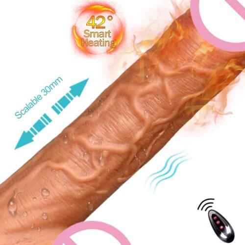 Wireless Vibrator Telescopic Dildos For Women Big Dildo Vibrador Heating Skin Feeling Dick Realistic Penis Large falos Silicone