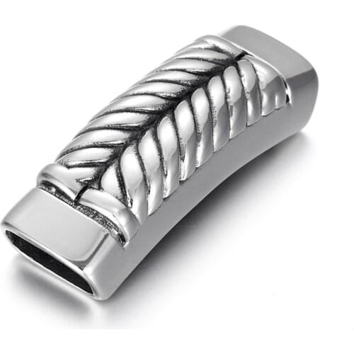 316L Stainless Steel Slider Beads Polished Curved Rectangular 12x6mm Hole Bead Slide Charms Accessories for Jewelry Making