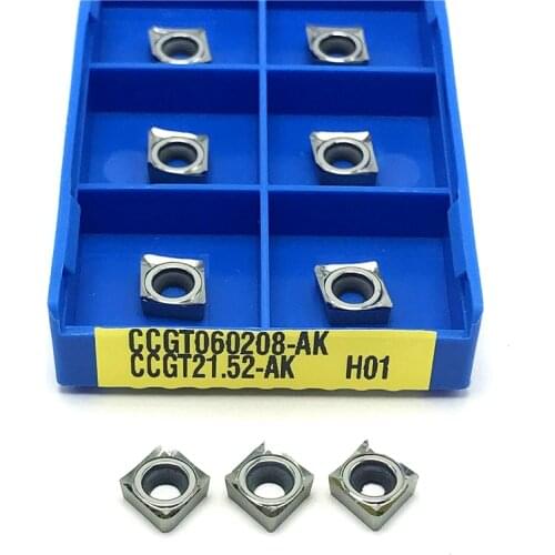 CCGT060202 CCGT060204 CCGT060208Turning Tool Aluminum Cutter Blade Insert CCGT Cutting Turning CNC Tools AL +TIN Alloy Wood