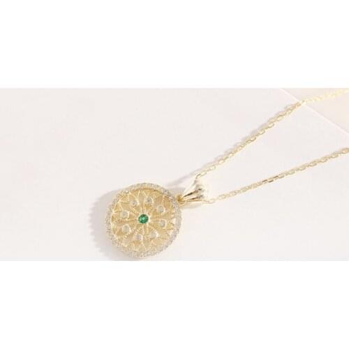 Sole Memory Exquisite Personality Sunflower Art 925 Sterling Silver Clavicle Chain Female Necklace SNE502