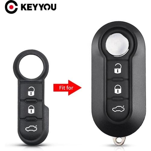 KEYYOU 3 Button Rubber Button Pad For Fiat 500 Panda Abarth Punto Remote Car Key Pad Case Cover Car Accessory