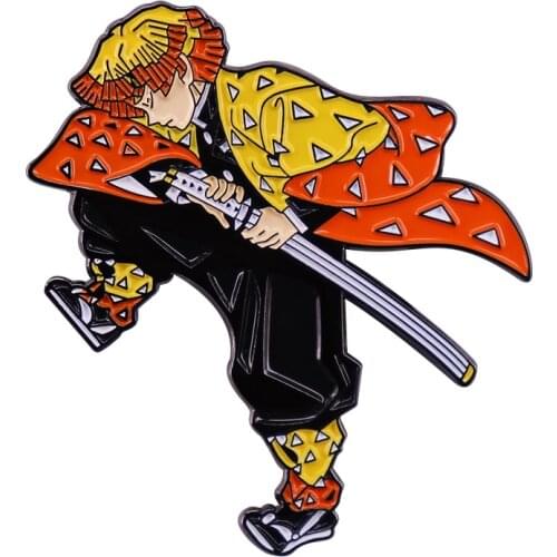 Demonn Slayerr Zenitsu Agatsumaa Enamel Pin the anime hunter Brooch cute boy friends girl accessory