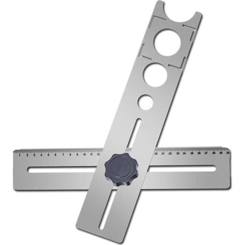 Construction Tool Parts Hole Locator Adjustable Hole-opening Universal Stainless Steel Glass Ceramic Wall Marking Machine Ruler