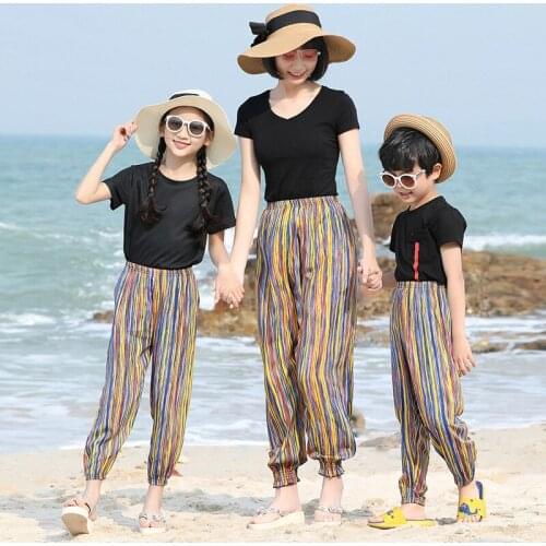 Children Mosquito Pants Fashion Beach Pant Women Summer Breathable Parent-child Thin Clothes Female Bloomers Cotton Trousers