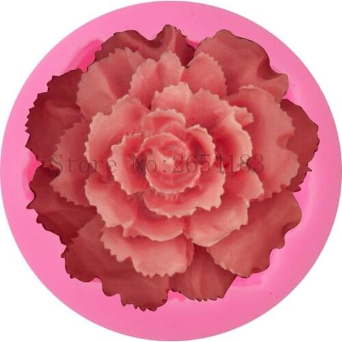 DIY Flower Big Rose Shape Silicone Fondant Soap 3D Cake Mold Cupcake Jelly Chocolate Decoration Baking Tool Moulds FQ3318