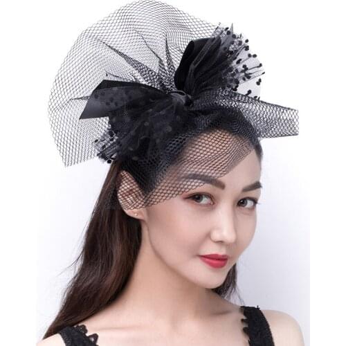 European and American style womens screen wave dot bow hair hoops New prom party headdress Brides headdress