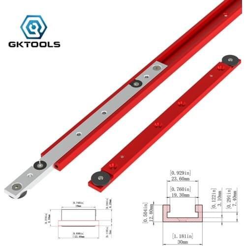 GKTOOLS 30 Aluminium Alloy T-tracks Slot Miter Track And Miter Bar Slider for DIY Table Saw Miter Gauge Rod Woodworking Tools