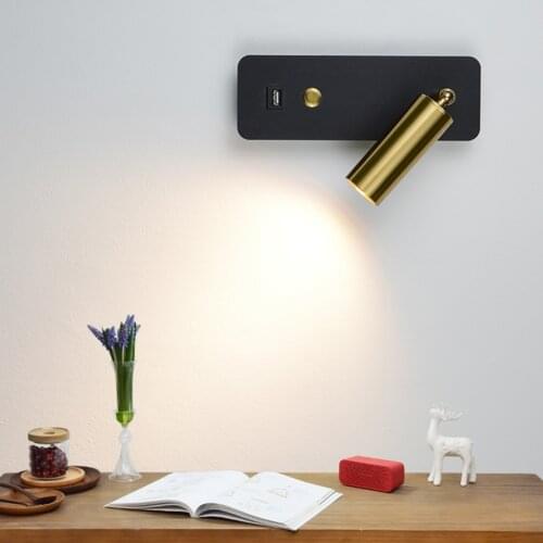 Indoor LED Wall Lamps 7W With Switch and USB charge led wall light modern stair wall sconce livingroom Decorative wall lamp