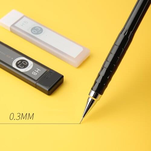 2Pcs/lot Mechanical Pencil 0.3mm Send 2 Pencil Lead Refills Metal Nib Automatic Pencil For Painting And Writing School Supplies