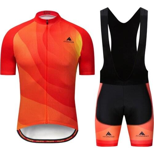 MILOTO NEW Men Cycling Jersey suit Cycling Clothing bike wear Bib short kits Breathable Anti-UV Bicycle Wear/Short Sleeve sets