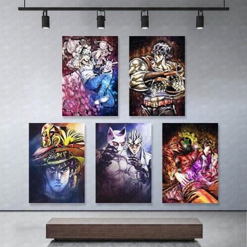 HD Print Modular Picture Jojo Bizarre Adventure Canvas Painting Anime Japan Poster For Living Room Home Decor Wall Art Framework