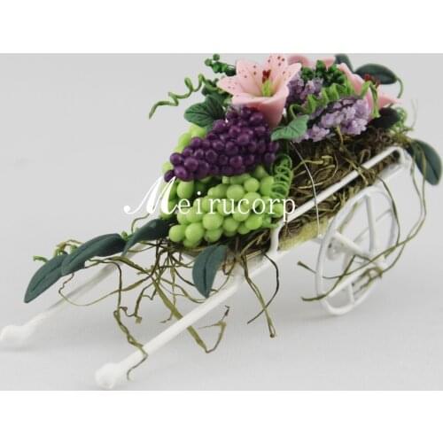 Wholesale fine Dollhouses 1:12 scale Mini fruits cart