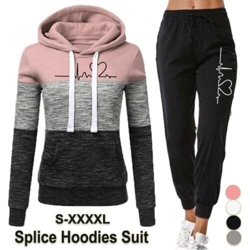 Autumn Womens Tracksuit Casual Hoodies+ Pants 2 Piece Suit Ladies Sweatshirt Jogging Trousers Sportwear Set for Woman Outfits