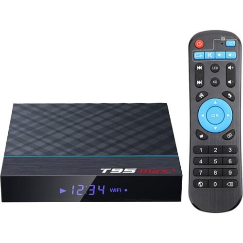 T95 MAX Plus Smart TV Box Android 9.0 S905X3 64 Bit 2.4G+5G WiFi Play 8K Videos Set Top Box VP9 H.265 4GB/32GB Android TV Box