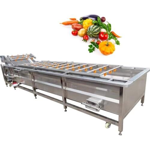 Industrial 100-3000kg/h Air Bubble Vegetable Washing Machine Food And Fruit Washing Machine With Fully Automatic