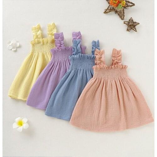 Pudcoco 2020 New Toddler Kids Baby Girls Floral Princess Sling Dresses Tutu Summer Outfits