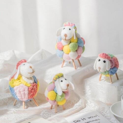 Christmas Tree Decorative Hanging Ornament Felt Sheep Miniature Decoration Xmas Figurines Holiday Party Supplies Accessories