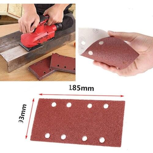 20pcs/set 9.3x18.5cm Rectangular Flocking Sandpaper Self-adhesive 8-hole Air Scrubbing Hook and Loop Sanding Disc Grinding