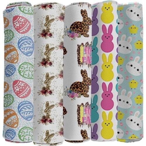 Twill Fabric Sheet Cloth Fabrics Rabbit Anime Printed For Easter DIY Bag Sewing Needlework Materials 50*145cm