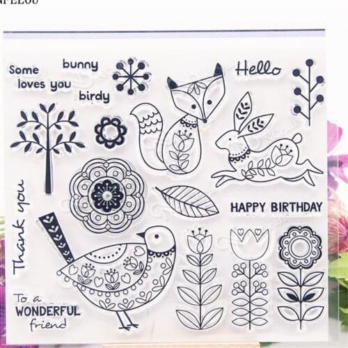 PANFELOU fox garden Transparent Clear Silicone Stamp/Seal DIY scrapbooking/photo album Decorative clear stamp sheets
