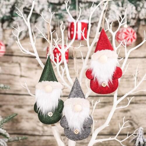 Standing Faceless Dwarf Plush Dolls Pendant Christmas Tree Gnome Ornament Home Party Decoration Props Enfeite de arvore de natal