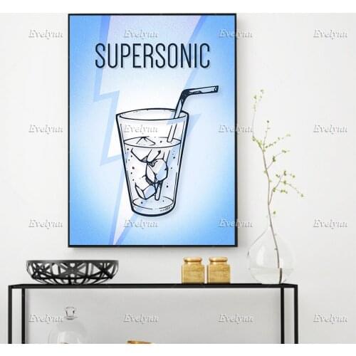 Supersonic Posters- Oasis Fan Art Minimalism Abstract Wall Art Prints Home Decor Canvas Unique Gift Floating Frame