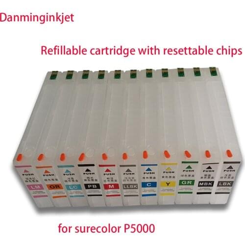 T9131-T913D refillable cartridge with resettable chips for epson surecolor P5000 printer