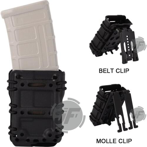 Tactical Hard Shell Rifle Mag Carrier For 5.56 / 7.62 Magazine Pouch MOLLE / Belt Mount